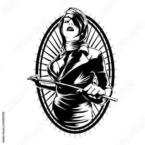 sexy fierce woman frame