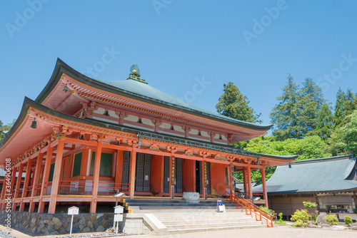 Enryakuji Temple in Otsu, Shiga, Japan. It is part of the UNESCO World Heritage Site - Historic Monuments of Ancient Kyoto (Kyoto, Uji and Otsu Cities).