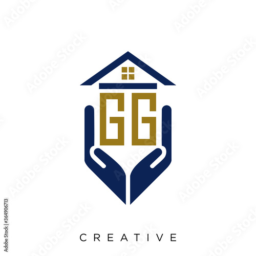 gg logo design vector for real estate