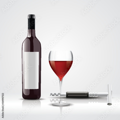 wine bottle and glass