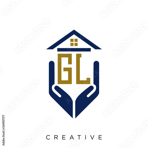 gl logo design vector for real estate