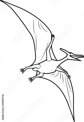 amazing pterodactyl dinosaur flying on the air sky