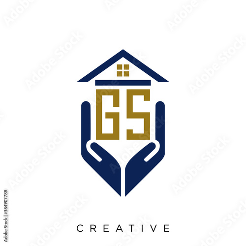 gs logo design vector for real estate
