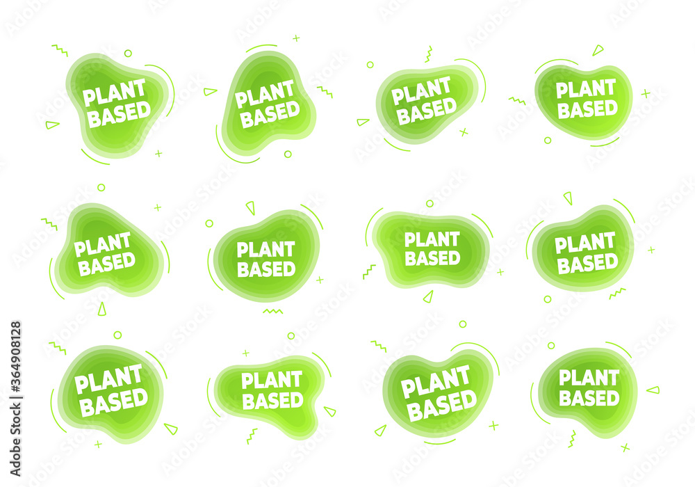 Plant based vegan diet icon sign with modern liquid abstract elements graphic gradient flat style design fluid vector illustration. Vegan, vegetarian suitable symbol logo with green cloud text. Plant based vegan diet icon sign with modern liquid abstract elements graphic gradient flat style design fluid vector illustration. Vegan, vegetarian suitable symbol logo with green cloud text.