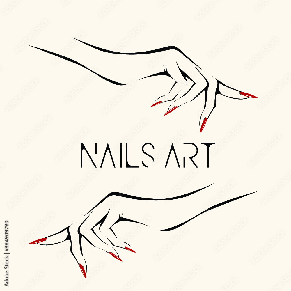 Nail Art Studio. Template for Logo. Nail Polish Icon. Vector Illustration.  Stock Vector - Illustration of beautiful, fashion: 111108156