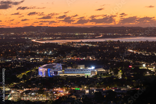 Bild auf Leinwand Eden Park Stadium Auckland New Zealand Sunset