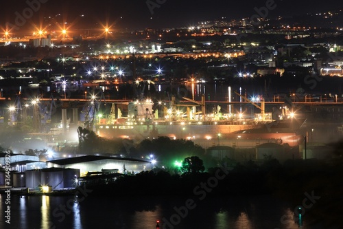 View of Varna (Bulgaria) at night from a height. Walk 14 July 2020.