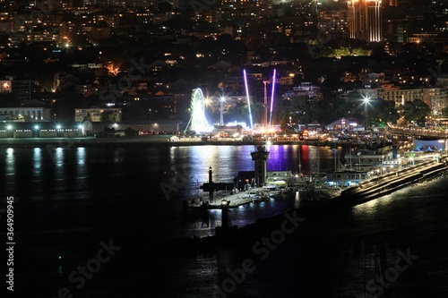 View of the Marina in Varna (Bulgaria) at night from a height © dinar12