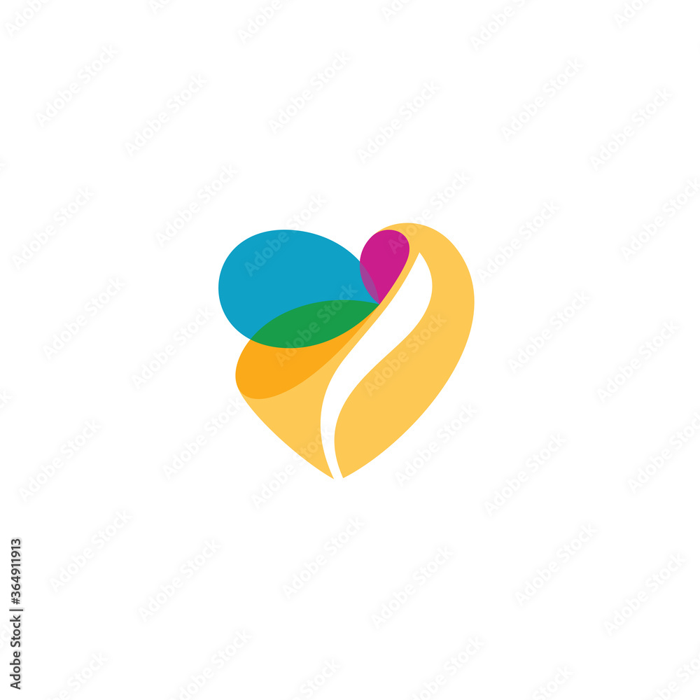 Logo template of love and butterfly. Simple flat style. Vector logo template ready for use. Logo template of love and butterfly. Simple flat style. Vector logo template ready for use.