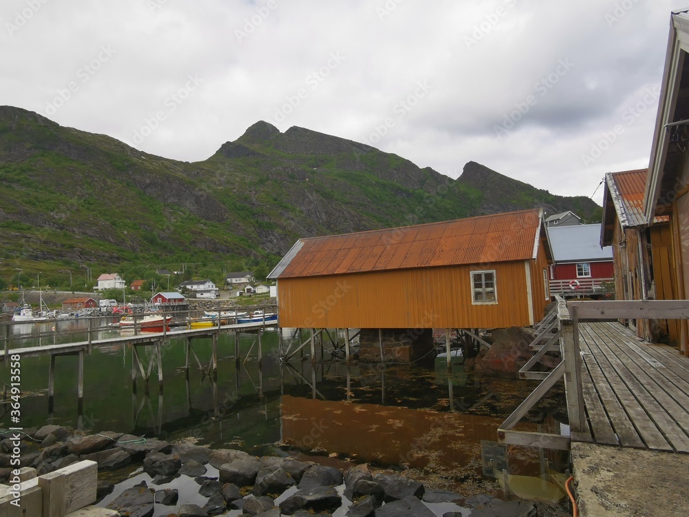 Fototapeta premium Lofoten Moskenes Historic Fishing Village Northern Norway