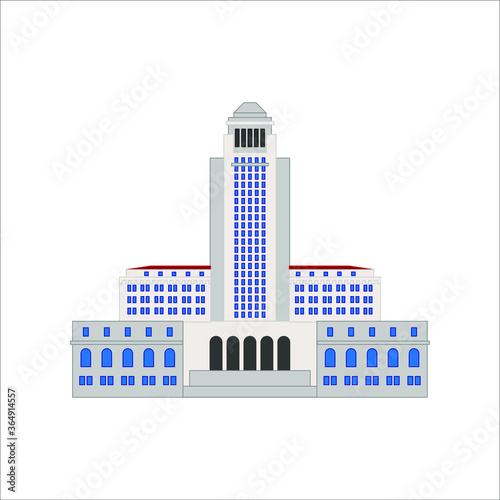 Los Angeles City Hall. illustration for web and mobile design.
