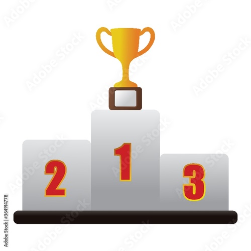 podium with trophy