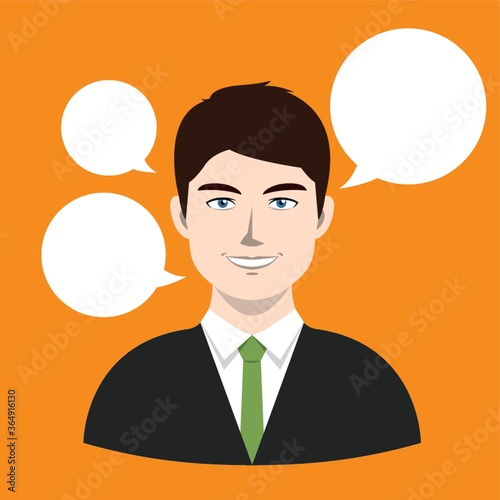 businessman with speech bubbles