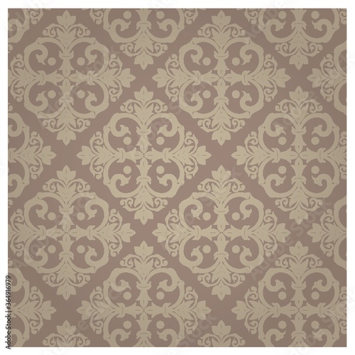 damask vintage brown pattern