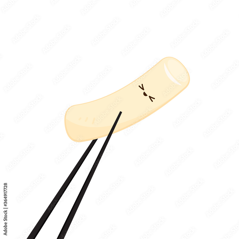 Tteokbokki Noodle vector. korean food. Spicy rice cake. chopsticks vector Tteokbokki Noodle vector. korean food. Spicy rice cake. chopsticks vector