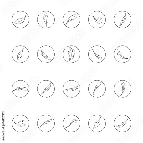 set of feathers