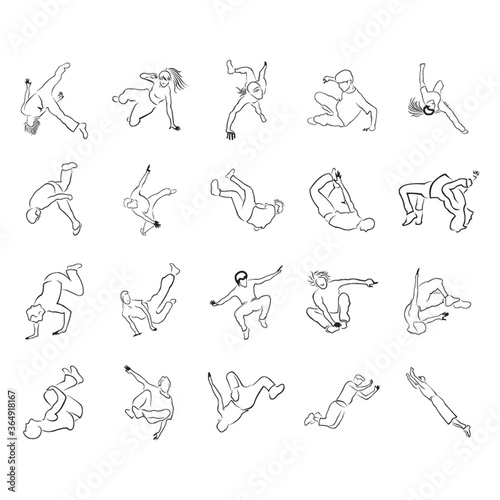 collection of hip-hop dance poses