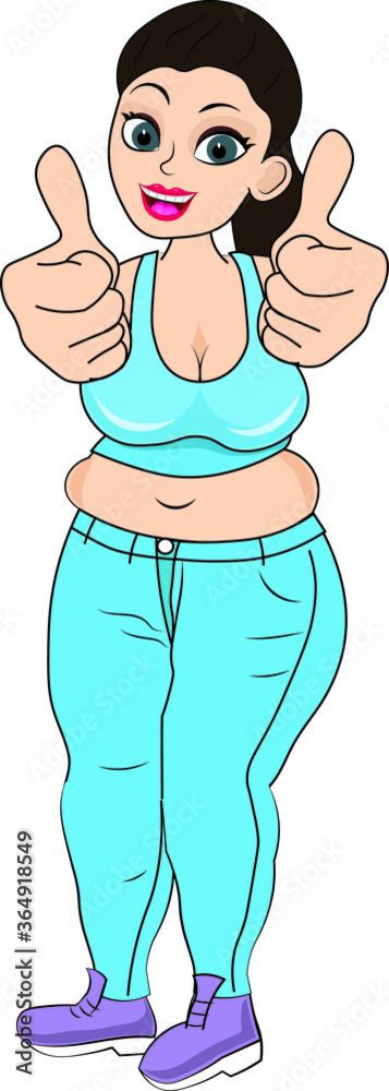 A Fat Woman In Blue Shirt And Pants, Fat Woman, Woman Leggings, Big Woman  PNG Transparent Clipart Image and PSD File for Free Download