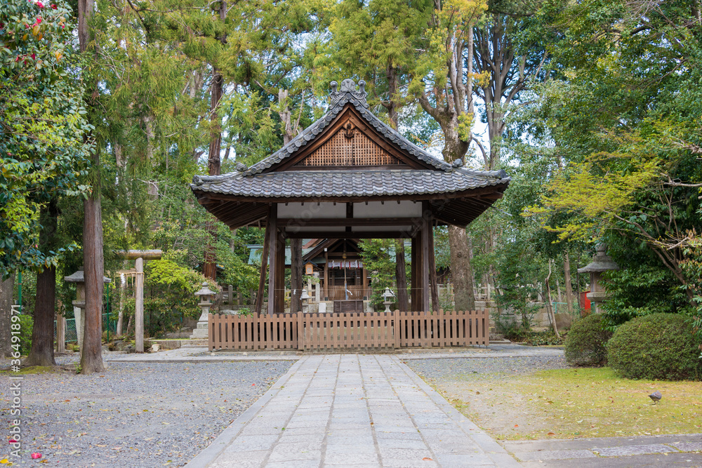 Konoshimanimasu Amaterumitama Shrine (Kaiko no Yashiro) in Kyoto, Japan. The Shrine was a history of over 1300 years.