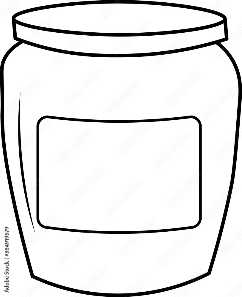 Illustration of a Hand drawn jam jelly jar mayonnaise butter blank empty bottle label template write your logo text Illustration of a Hand drawn jam jelly jar mayonnaise butter blank empty bottle label template write your logo text