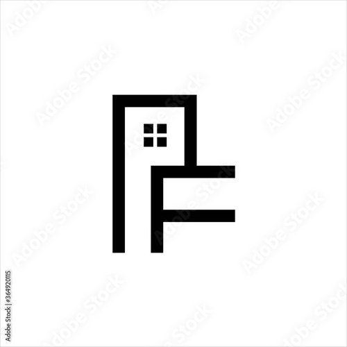P F Initial building logo concept , logo pf bulding 