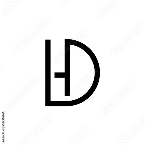 Dh Letter Logo Icon Vector Stock Vector