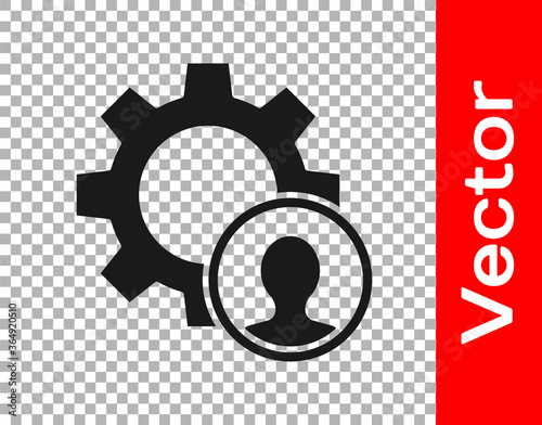 Black Head hunting icon isolated on transparent background. Business target or Employment sign. Human resource and recruitment for business. Vector.