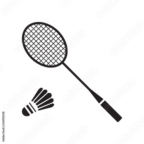 badminton racket with shuttlecock photo
