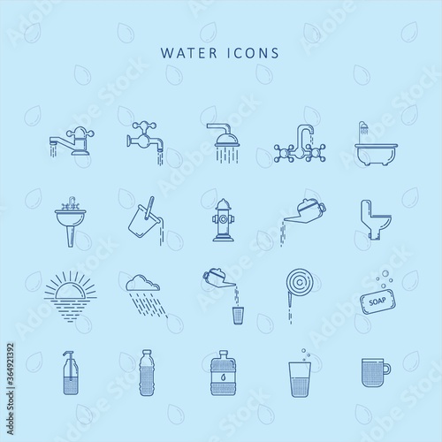 water icons set