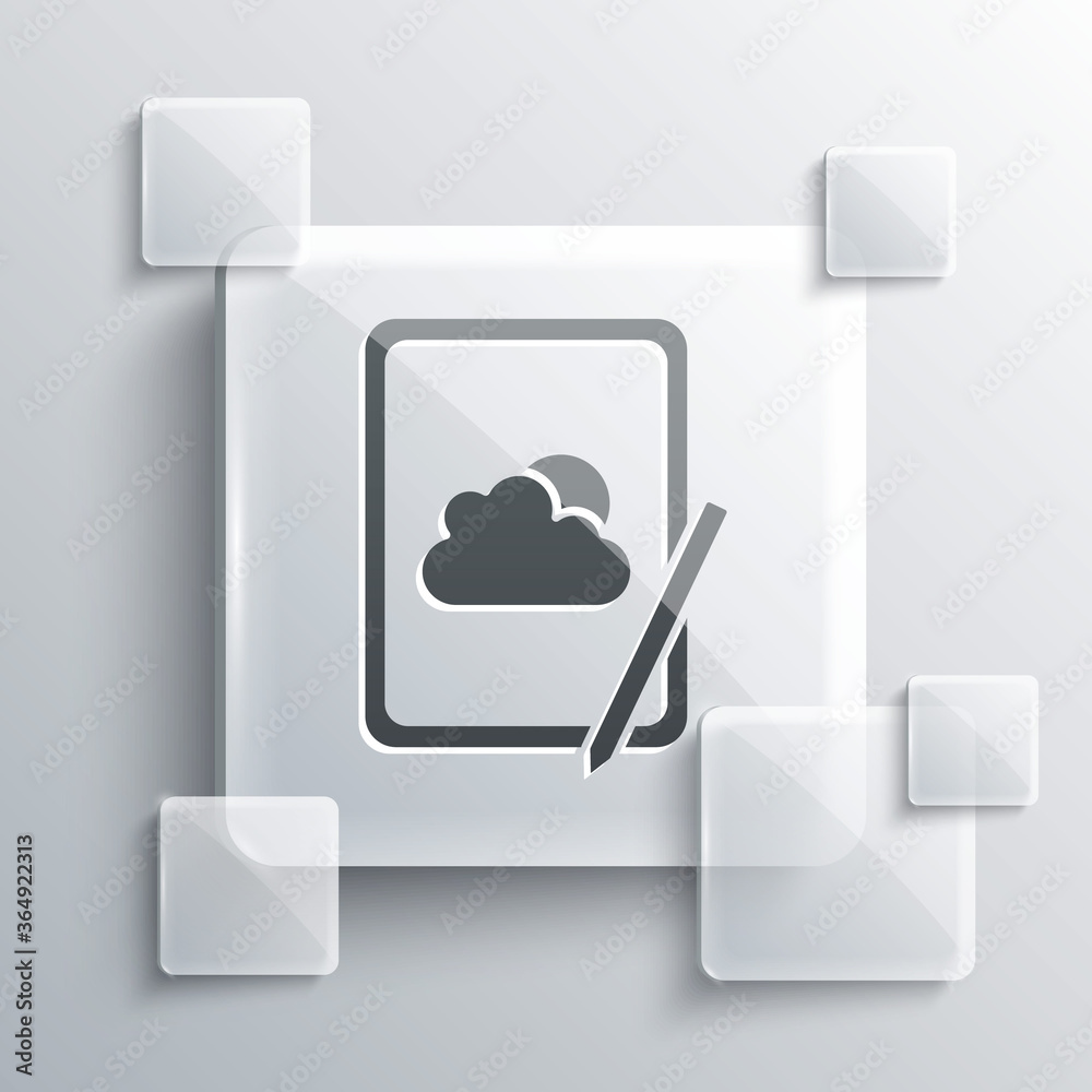 Grey Weather forecast icon isolated on grey background. Square glass panels. Vector. Grey Weather forecast icon isolated on grey background. Square glass panels. Vector.