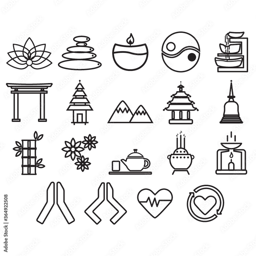 Fototapeta premium assorted yoga and zen set