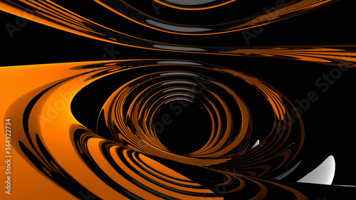 abstract round shapes on a dark background 3d rendering