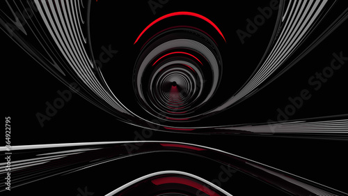 abstract round shapes on a dark background 3d rendering