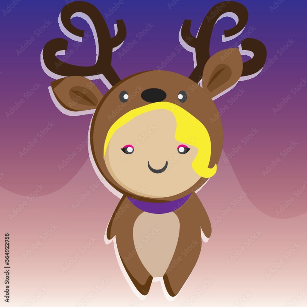 Fototapeta premium boy in reindeer costume