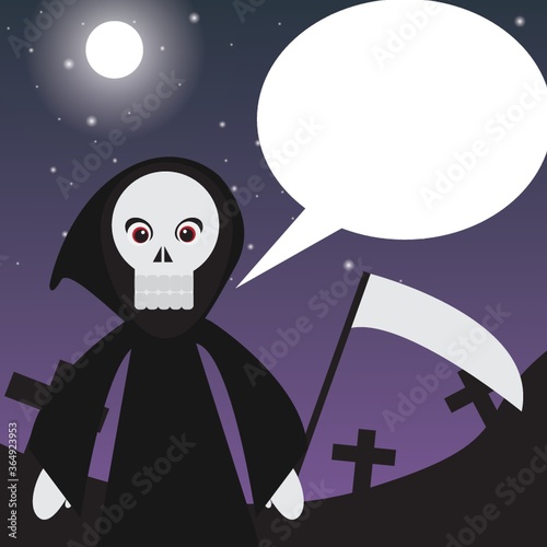 grim reaper with speech bubble