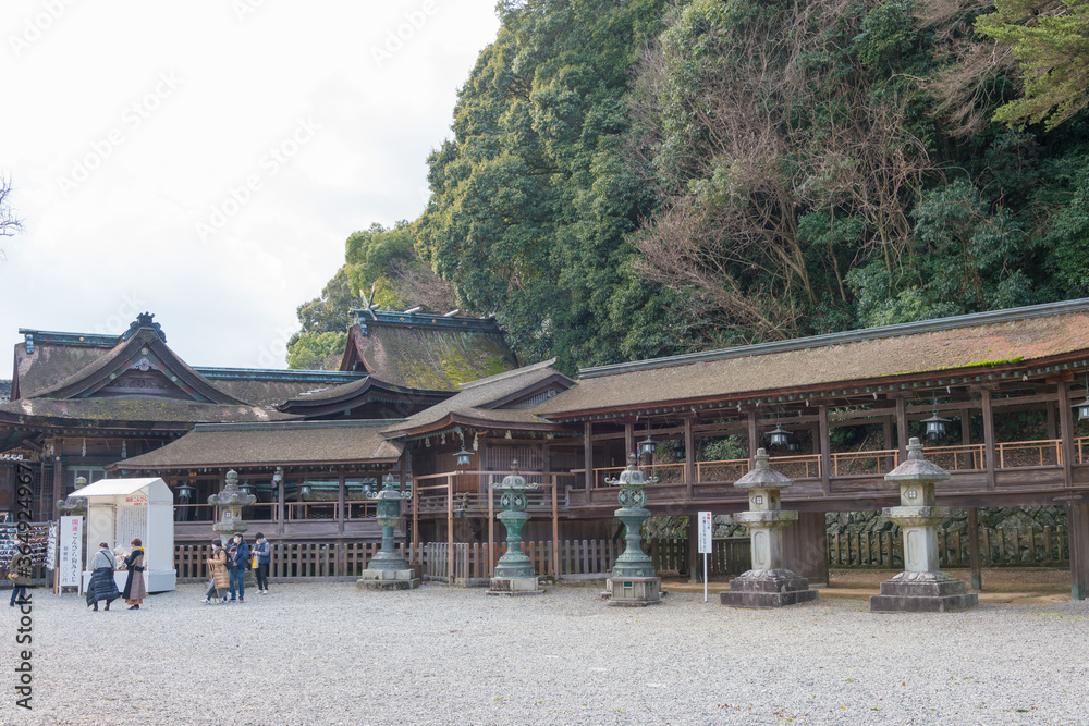 Kotohiragu Shrine (Konpira Shrine) in Kotohira, Kagawa, Japan. The Shrine was a history of over 1300 years and patron of sea ship transport and sailor.