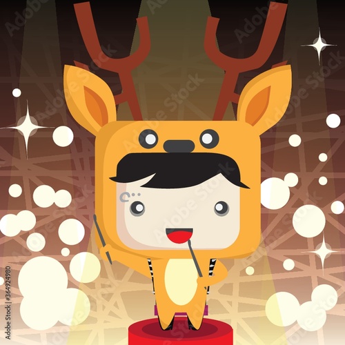 boy in reindeer costume