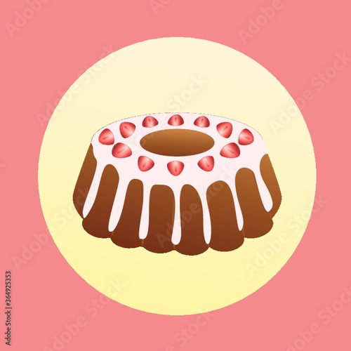 cake with strawberry topping