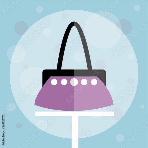 handbag on circle background