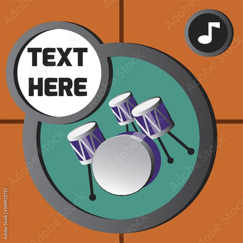 drum set with music icon
