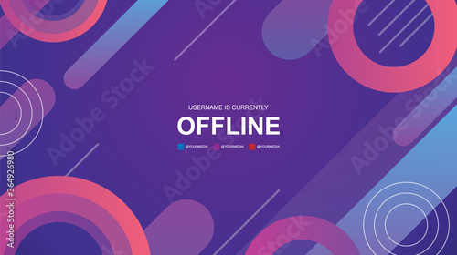 Abstract geometric shapes twitch offline banner. -  Vector.