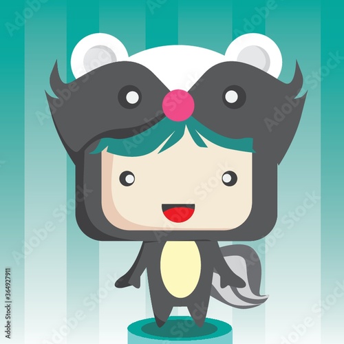 boy in skunk costume