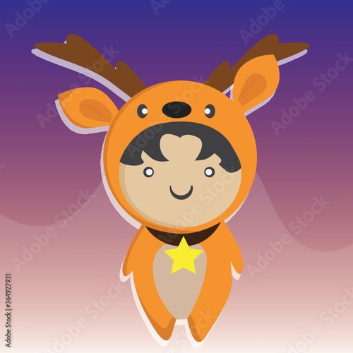 boy in reindeer costume