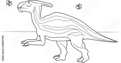 parasaurolophus dinosaur walking in a jungle fun education learning