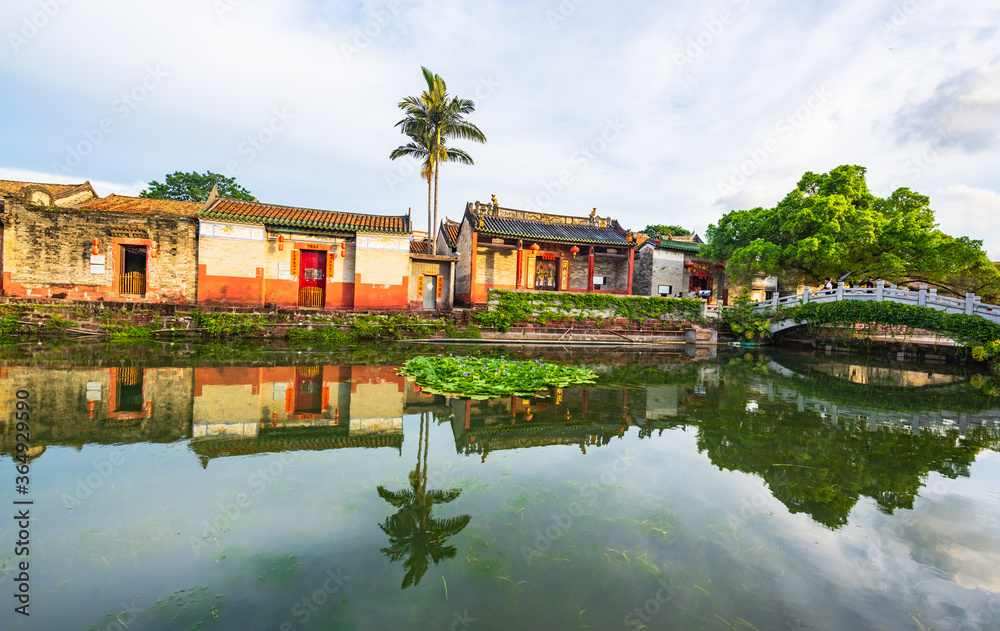 afternoon scenery of the Ming and Qing ancient villages in Nanshe, Dongguan, Guangdong, China afternoon scenery of the Ming and Qing ancient villages in Nanshe, Dongguan, Guangdong, China