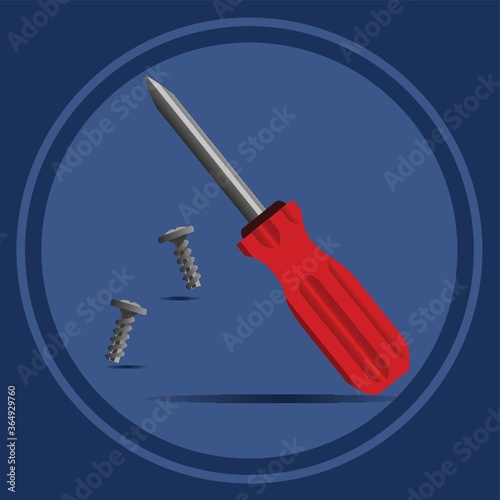 screwdriver with screws