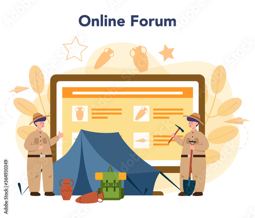 Archaeologist online service or platform. Ancient history scientist