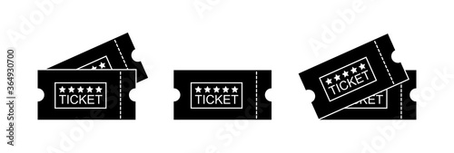 Ticket icon , ticket , coupon icon on white background. Ticket set