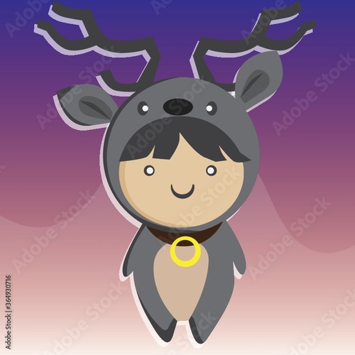 boy in reindeer costume