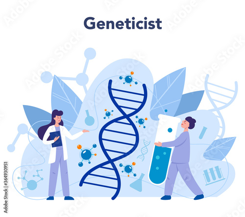 Geneticist concept. Medicine and science technology. Scientist work